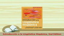 PDF  Introducción a la Lingüística Hispánica 2nd Edition Ebook