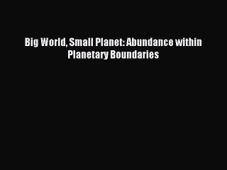 Read Big World Small Planet: Abundance within Planetary Boundaries Ebook Free