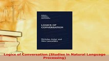 PDF  Logics of Conversation Studies in Natural Language Processing Ebook