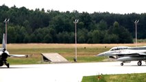 Polish Air Force F 16 Flexes Its Muscles Takeoffs @ Łask Air Base