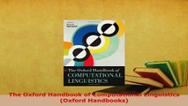 PDF  The Oxford Handbook of Computational Linguistics Oxford Handbooks Free Books