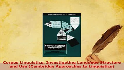 PDF  Corpus Linguistics Investigating Language Structure and Use Cambridge Approaches to PDF Book Free