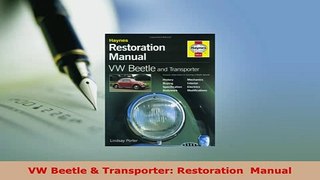 PDF  VW Beetle  Transporter Restoration  Manual Download Online