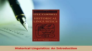 PDF  Historical Linguistics An Introduction Ebook