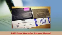 PDF  2002 Jeep Wrangler Owners Manual Download Online