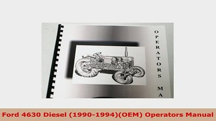 Download  Ford 4630 Diesel 19901994OEM Operators Manual Download Online