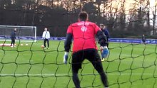 Entrainement spécifique Gignac devant le but à Clairefontaine