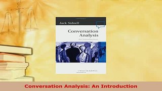 PDF  Conversation Analysis An Introduction Free Books