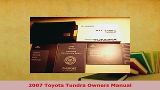 PDF  2007 Toyota Tundra Owners Manual PDF Online