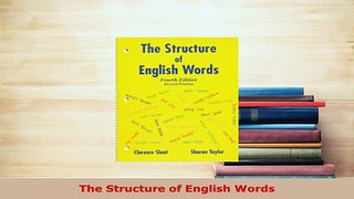 PDF  The Structure of English Words Free Books