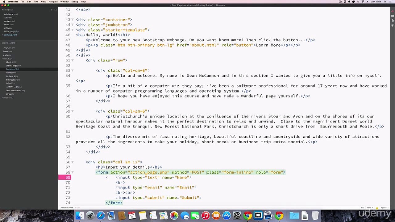 Using Forms and Input in Bootstrap->HTML,CSS