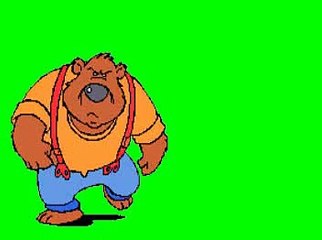 Angry Bear in green screen (audio)