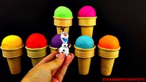 Frozen Play Doh Spiderman Spongebob MLP Princess Ice Cream Surprise Eggs StrawberryJamToys