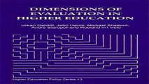 Read Dimensions of Evaluation  Report of the Imhe Study Group on Evaluation in Higher Education