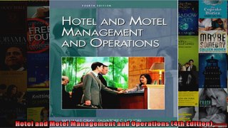 Hotel and Motel Management and Operations 4th Edition