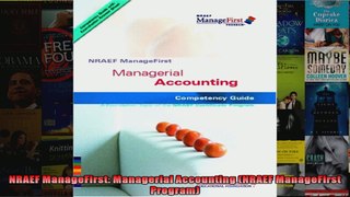 NRAEF ManageFirst Managerial Accounting NRAEF ManageFirst Program