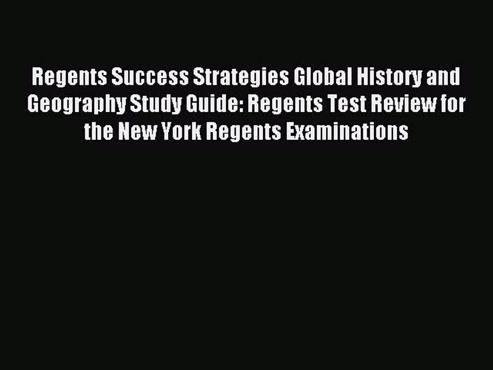 Download Regents Success Strategies Global History and Geography Study Guide: Regents Test