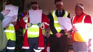 Carol singing Veolia bin men - green carols sung by our operatives at our HWRS in Hove