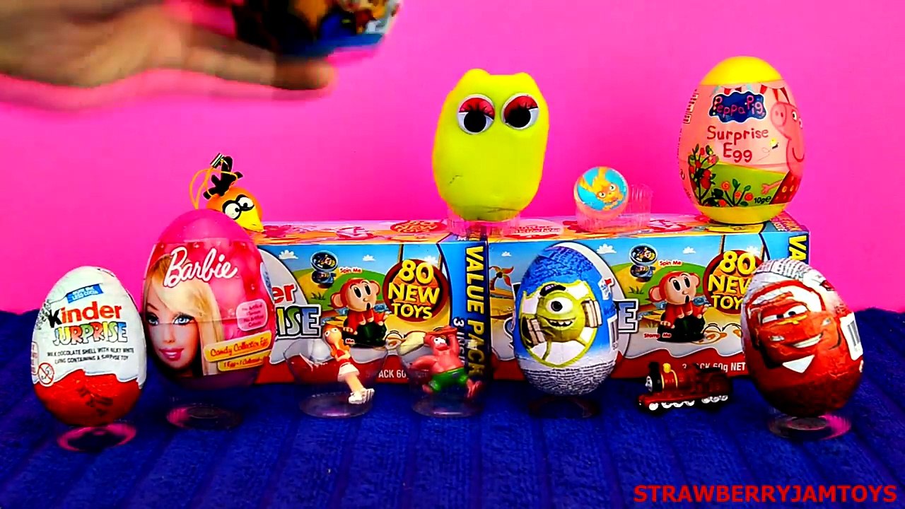 Peppa Pig Kinder Surprise Play Doh My Little Pony MLP Spongebob Angry Birds Barbie Surprise Eggs