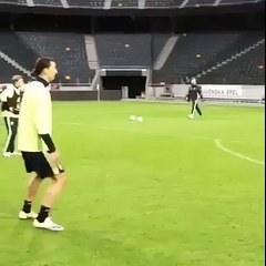 Zlatan Ibrahimovic Incredible Scissor Kick GOAL during training
