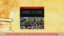 Download  Crime Victims An Introduction to Victimology PDF Full Ebook