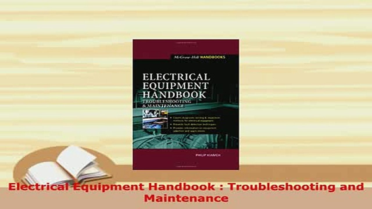 PDF  Electrical Equipment Handbook  Troubleshooting and Maintenance PDF Full Ebook