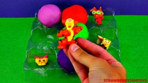 Shopkins Play Doh My Little Pony Peppa Pig Tigger Spongebob Cars 2 Surprise Eggs StrawberryJamToys