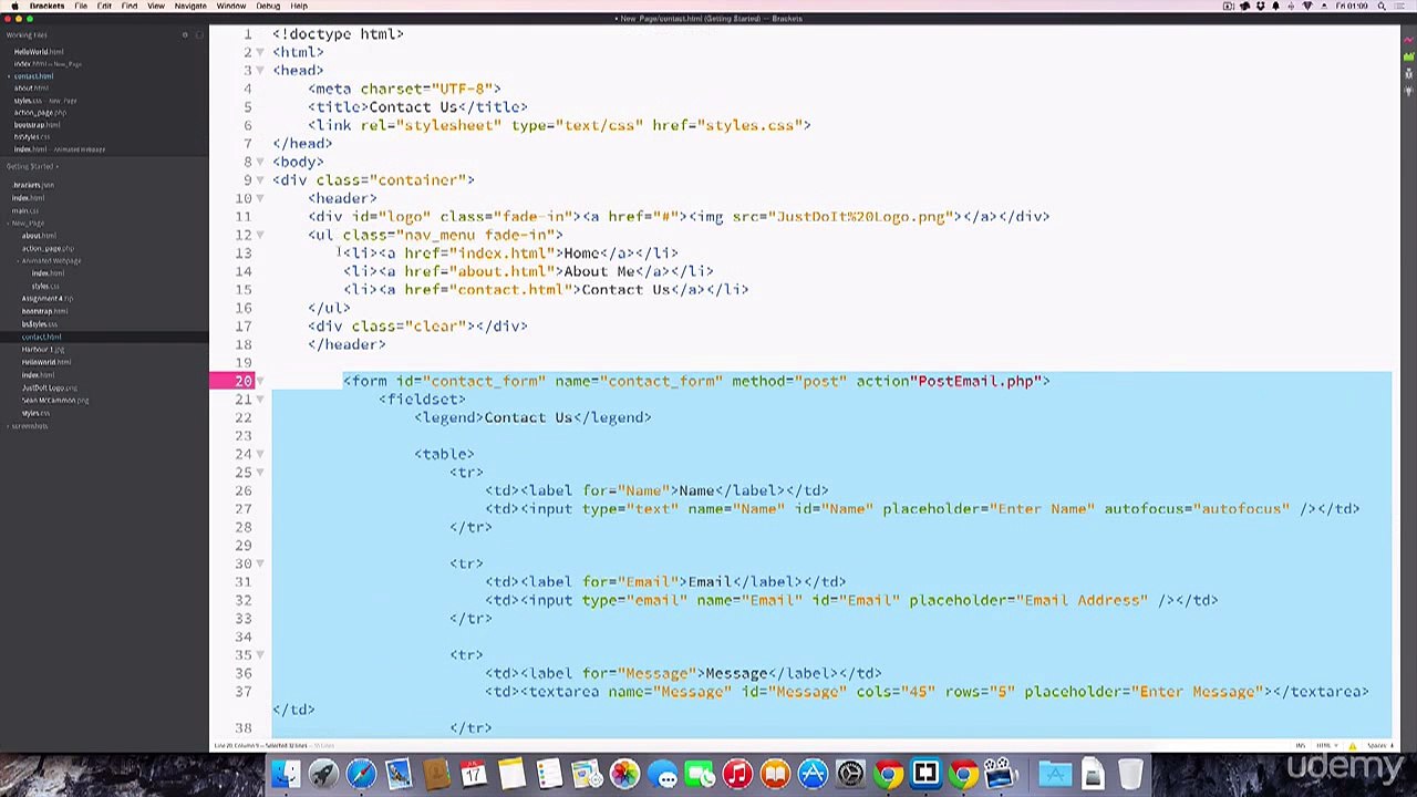 Style the Contact Page->HTML,CSS