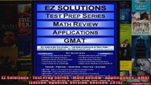 EZ Solutions  Test Prep Series  Math Review  Applications  GMAT Edition Updated