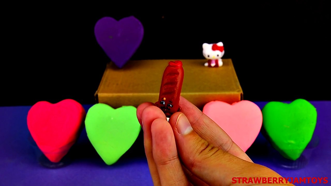 Shopkins Play Doh Frozen Hulk Spongebob Lego Movie Hello Kitty Love Surprise Eggs StrawberryJamToys
