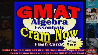 GMAT Prep Test ALGEBRA REVIEW Flash CardsCRAM NOWGMAT Exam Review Book  Study Guide