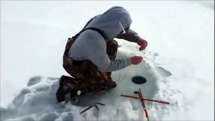 Video herunterladen: Ce pecheur va faire une prise incroyable sur ce lac gelé... Dingue!