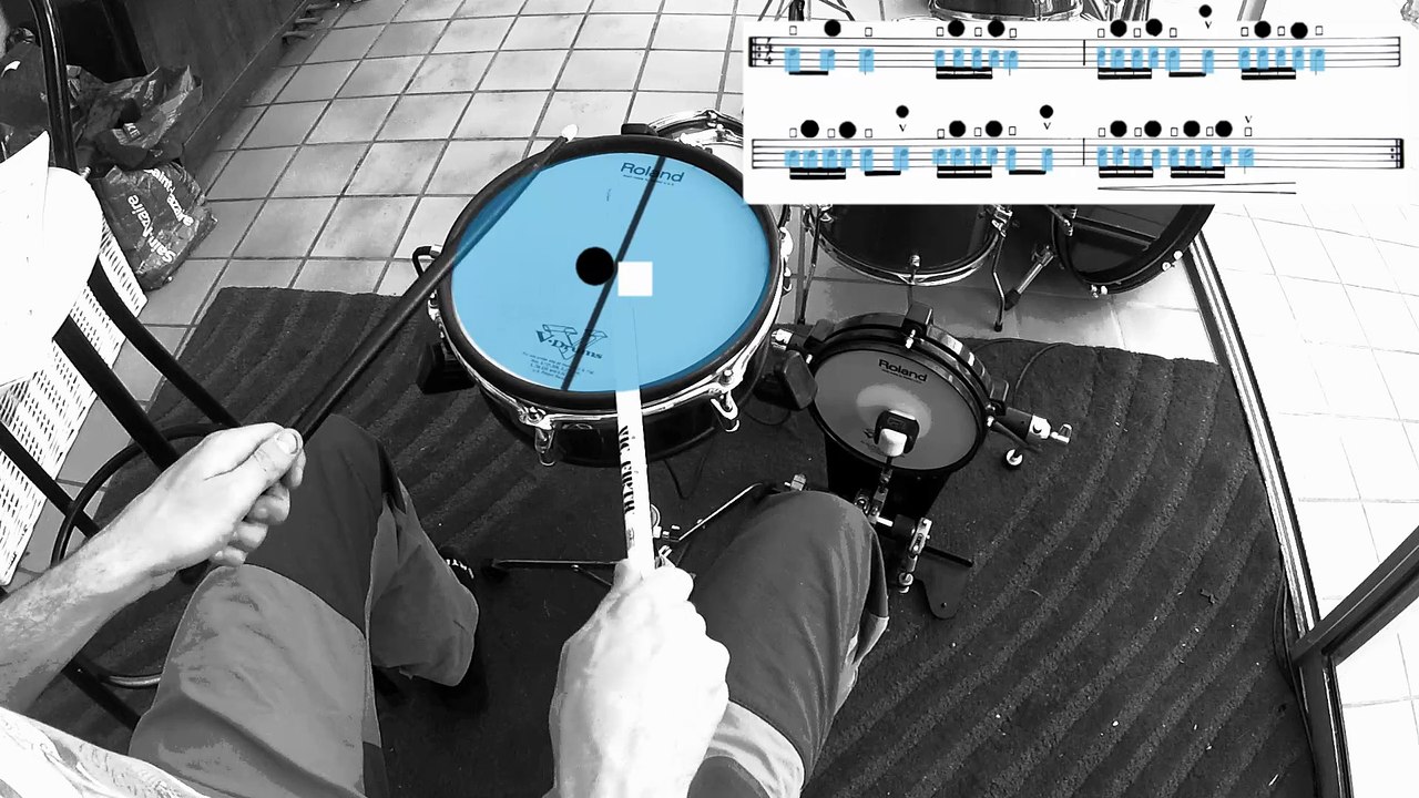 drumming colors divertissement exercice 1 apprendre la batterie en couleurs Tempo 120  la noire