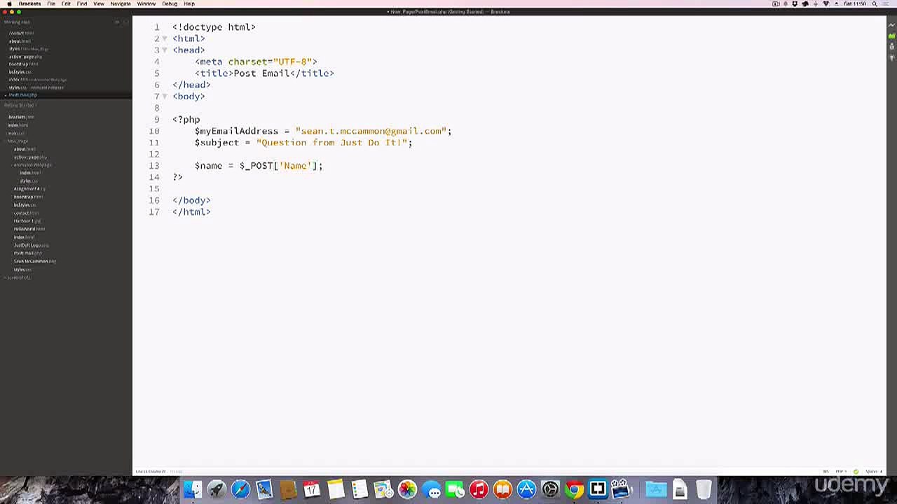 Complete the PHP Post Email Page->HTML,CSS