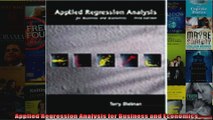 Applied Regression Analysis for Business and Economics