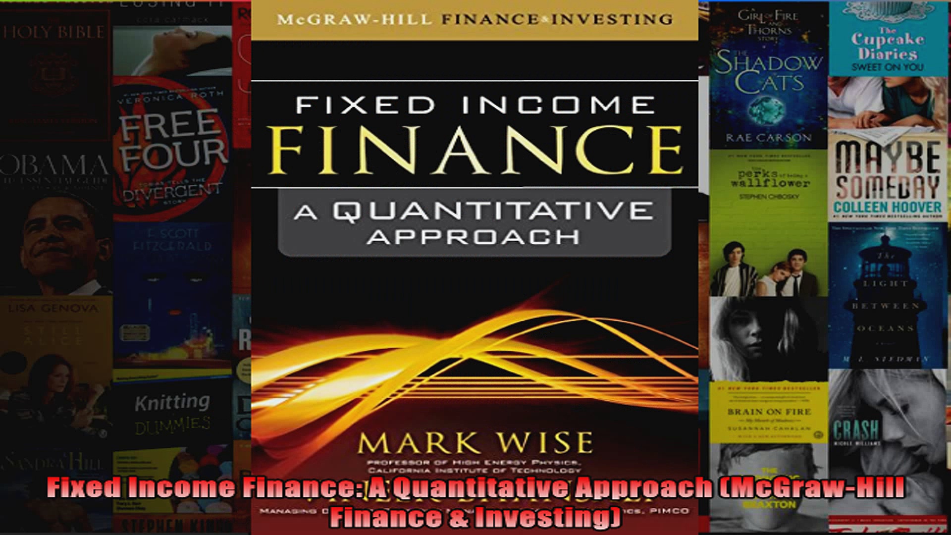 Fixed Income Finance A Quantitative Approach McGrawHill Finance  Investing