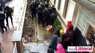 Evacuation d'un squat à Calais le 27 mars 2016