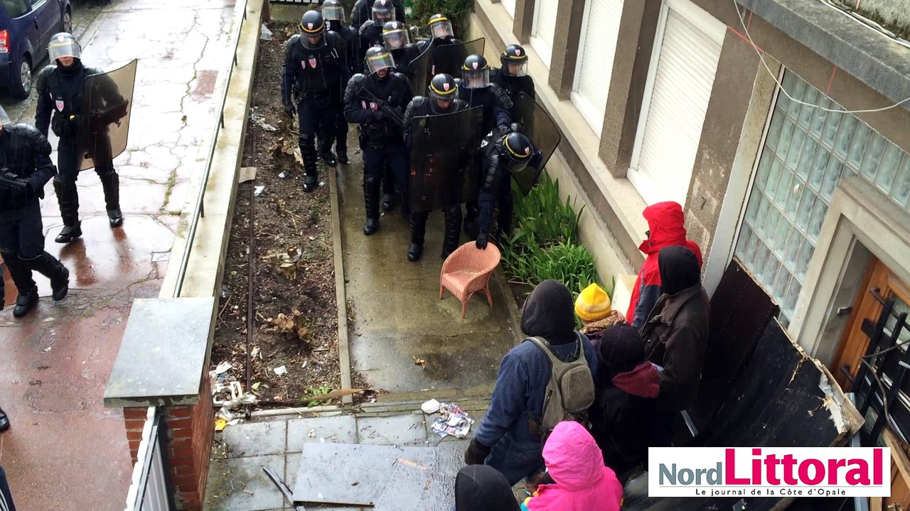 Evacuation d'un squat à Calais le 27 mars 2016