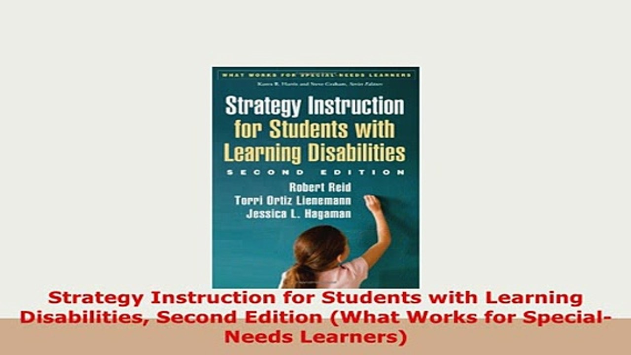PDF  Strategy Instruction for Students with Learning Disabilities Second Edition What Works PDF Online