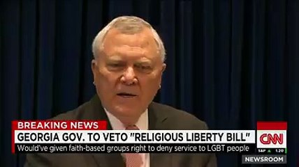 Georgia governor to veto LGBT bill