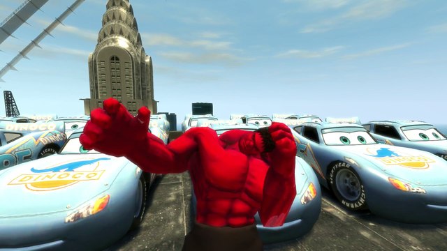 Red Hulk Smash Cars ★ Spider-Man ★ Lightning McQueen Disney Pixar Cars Superman & Song for Kids w