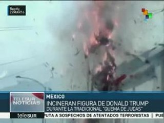 México: festa de Quema de Judas incinera a "Donald Trump"