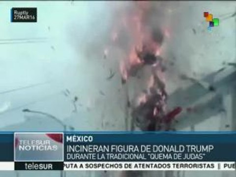 México: festa de Quema de Judas incinera a Donald Trump