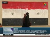Sirios se alistan para votar la Asamblea Popular; desplazados también