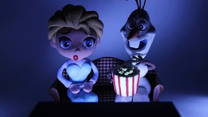 Elsa frozen ghost prank Play doh stop motion Funny movie Spiderman Superheroes Olaf(1)