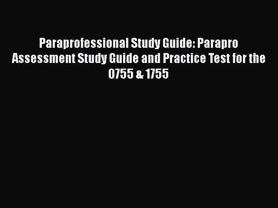 PDF Paraprofessional Study Guide: Parapro Assessment Study Guide and Practice Test for the