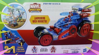 Playskool Heroes Spider-man Web Wing Car with Monsters University and Imaginext toys Just4fun290