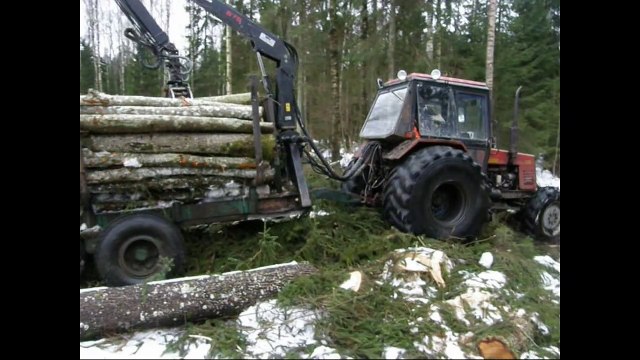 Belarus Mtz 1025 in forest