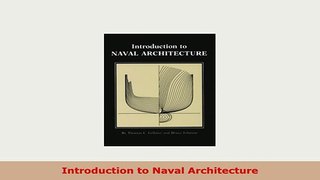 PDF  Introduction to Naval Architecture PDF Online