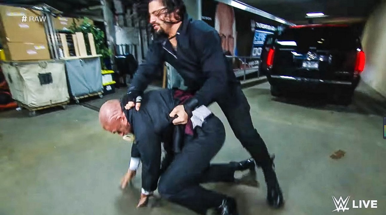 Roman Reigns halts The Authority's escape_ WWE Raw, March 21, 2016